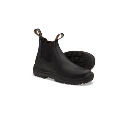 Blundstone Soft Toe Elastic Side Slip-on Boot, Water Resistant, Kick Guard, Black, AU size 13, US size 14