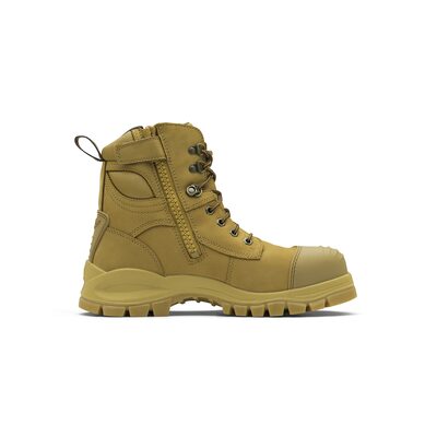 Blundstone Steel Toe Lace Up Side Zip, Water Resistant, Bump Cap, Wheat, AU size 8.5, US size 9.5