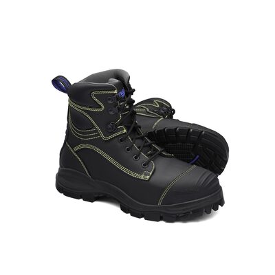 Blundstone Steel Toe Lace Up, Water Resistant, Bump Cap, Metarsal Guard, Puncture Resistant, Black, AU size 11, US size 12
