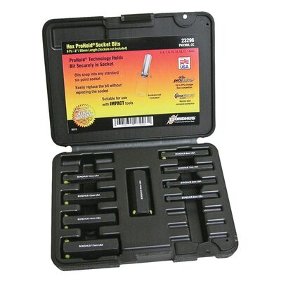 Bondhus Corp. Set 9 ProHold Hex Bits 2" (5-19mm) Bits Only in Mo