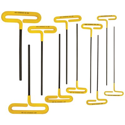 Bondhus Corp. 9" Cushion Grip Loop T-Handle Hex Wrenches, 10 pie