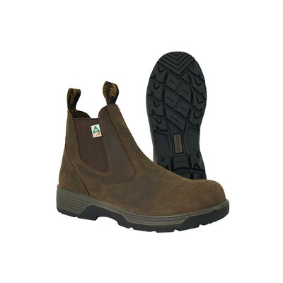 Blue Tongue Cigar Brn 6 in Comp Safety Toe Slip-On Boots, 13