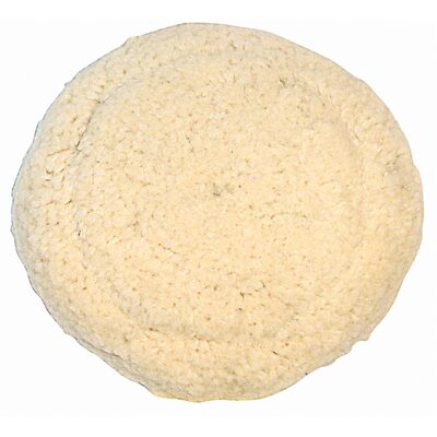 Buff And Shine 7503G Buffing Grip Pad, 7-1/2 in Dia, Hook and Loop Attachment, 100% Twisted Wool Pad, Natural