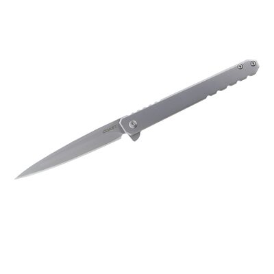COAST Products LX530 1919 Founders Series Origin Assisted Open Titanium Nitride Coated 9Cr18Mov Drop Point Blade with Frame Lock Folding Pocket Knife - Silver