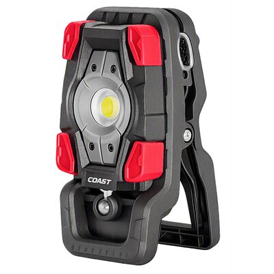 COAST Products CL10R 1150 Lumen Rechargeable Dual Power Rotating LED Magnetic Clamp Light - Black/Red