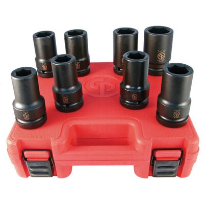 Chicago Pneumatic 1"DR 8PC SAE DEEP IMPACT SOCKET SET