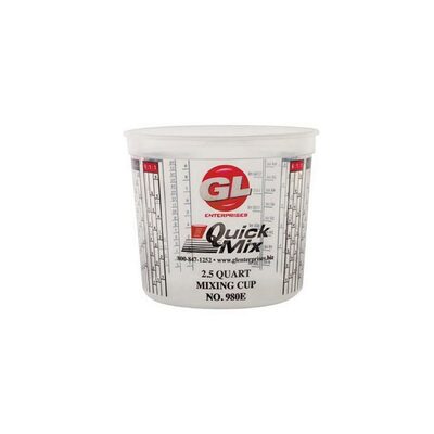 Coster G.L. Ent. Quick Mix 980 Measuring and Mixing Cup with Lid, 2.5 qt, Clear