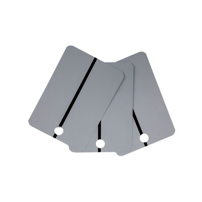 CTW International Metal Spray Samples - Black Stripe on LIGHT GRAY, 25 pcs per box