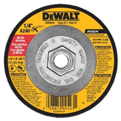 DeWalt 1/2 Inch x 1/4 Inch x 7/8 Inch Type 27 Metal Grinding Wheel