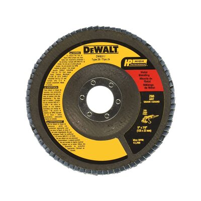 DEWALT 5-Inch By 7/8-Inch 60 Grit Zirconia Angle Grinder Flap Disc