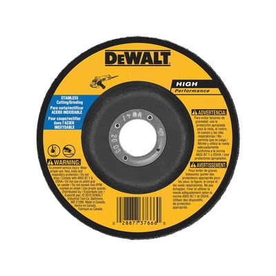 DEWALT 6-Inch By 1/8-Inch T27 Stainless Steel Cutting/Grinding Wheel, 7/8-Inch Arbor