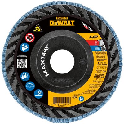 DEWALT Type 27 Flap Disc Zirconia Alumina 4 1/2 In Disc Diameter 40 Abrasive Grit
