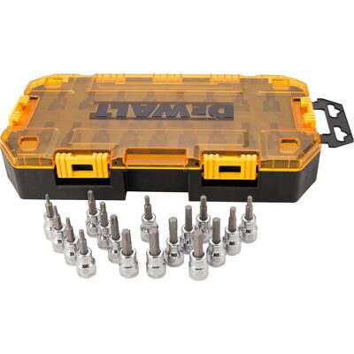 DEWALT Drive Bit Socket Set, 3/8" Drive, SAE/Metric, 17-Piece
