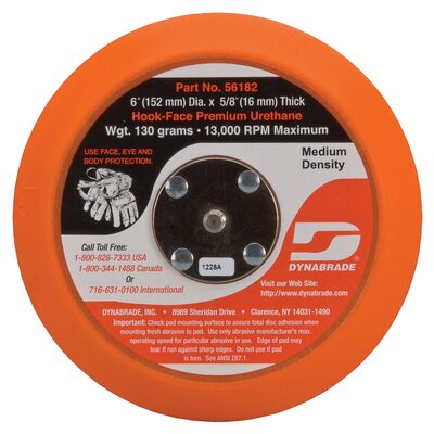 Dynabrade HOOK AND LOOP PAD 6" NON VAC