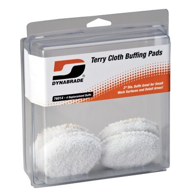 Dynabrade 3" Terry-Cloth Buffing Pads (Four in clear pkg.)