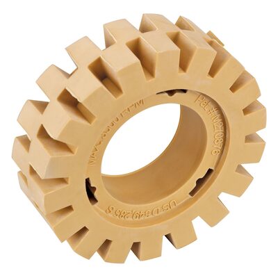 Dynabrade 4" (102 mm) Dia. x 1-1/4" (32 mm) Wide Beige Rubber Eraser Wheel