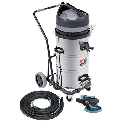 Dynabrade Automotive Mega-Raptor Vac&reg; Standard Pack Vacuum System: Vacuum Kit w/6" Extreme ROS & Cart, M-Class, 120v/60Hz, 15 Amp, 20 gal.