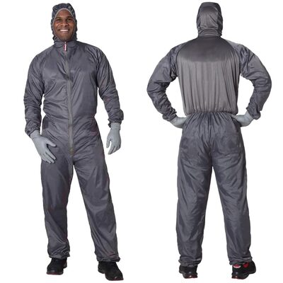 EMM Specilaties Colad BodyGuard 520052 Spray Overall, Small, Gray, Nylon Taffeta 190T/1% Carbon Thread, Elastic Waist