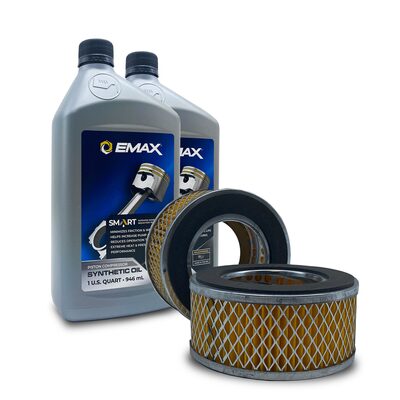 Emax Compressor 1-5 YR Warranty Filter Maintenance kits for 5hp - 10hp Compressors, includes (2) Quarts of Synthetic OIL004 and (2) Air FILTER057 (8) Silencer FILTER107