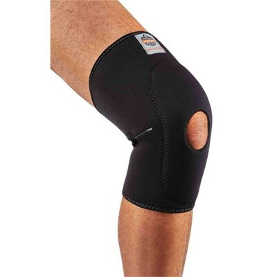 Ergodyne 615 L Black Knee Sleeve w/ Open Patella/Anterior Pad
