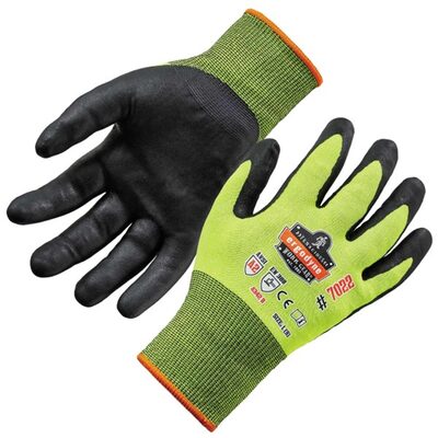 Ergodyne 7022 S Lime Nitrile-Coated Cut-Resis Gloves A2 DSX