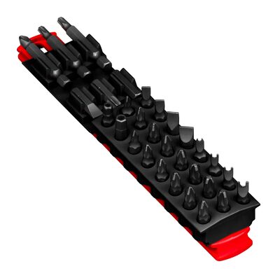 Ernst Mfg. 8" 30 Tool Magnetic Bit Buddy - Red/Black