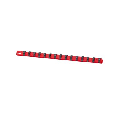 Ernst Mfg. 18&rdquo; Socket Organizer with 18 Dura-Pro HD Clips - Red - 3/8"