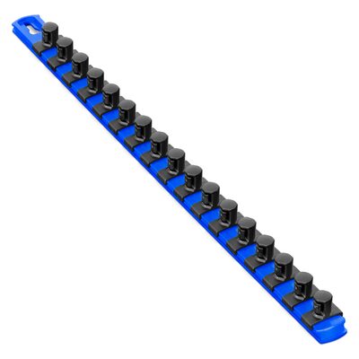 Ernst Mfg. 18&rdquo; Socket Organizer and 17 Twist Lock Clips - Blue - 1/2&rdquo;
