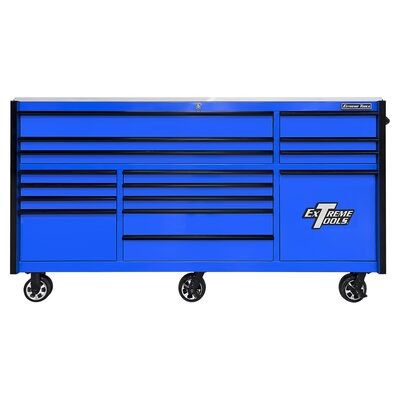 Extreme Tools 25th Anniversary Edition RX Series 84"W x 30"D Triple Bank Roller Cabinet with Power Tool Drawer