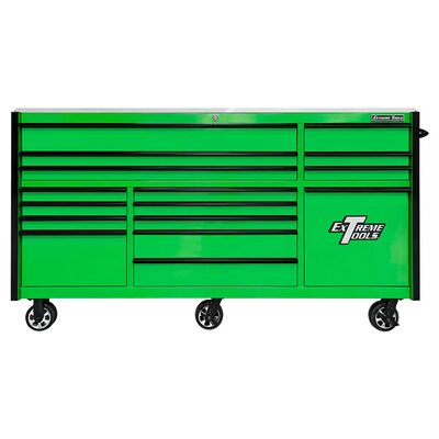 Extreme Tools 25th Anniversary Edition RX Series 84"W x 30"D Triple Bank Roller Cabinet with Power Tool Drawer