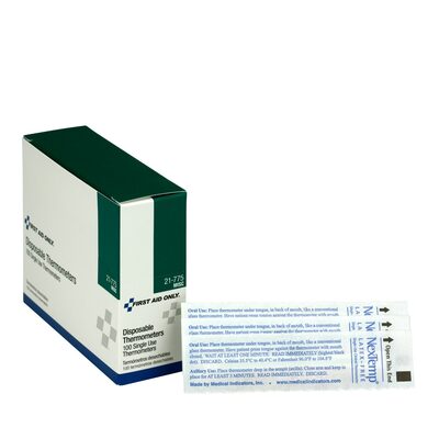 First Aid Only Disposable Thermometers 100/box