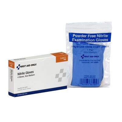 First Aid Only Med Nitrile Exam Gloves 4/Bx