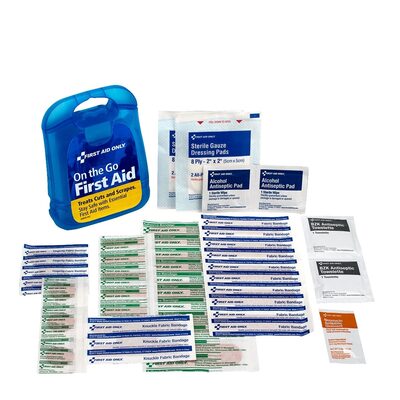 First Aid Only 29 Pc Mini Clear Blue Plastic First Aid Kit