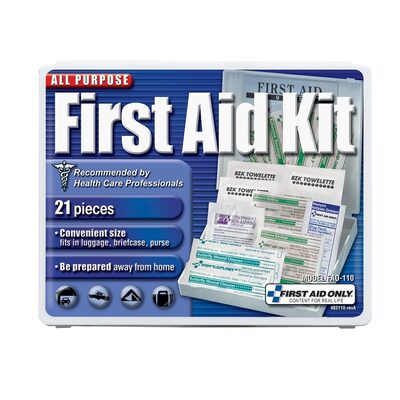 First Aid Only Travel First Aid Kit 21 Piece Plastic Case