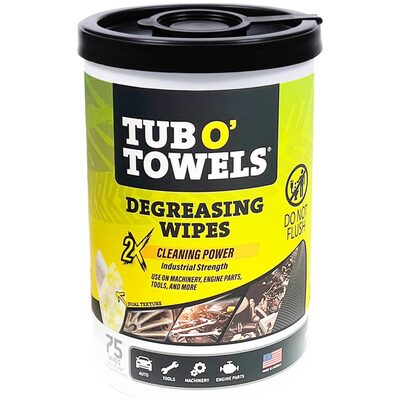 Tub O' Towels Degreasing Wipes, 75 count