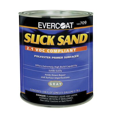 Fibre glass Evercoat SLICK SAND 100709 Extra High-Build Polyester Primer Surfacer, 1 gal Round Can, Gray