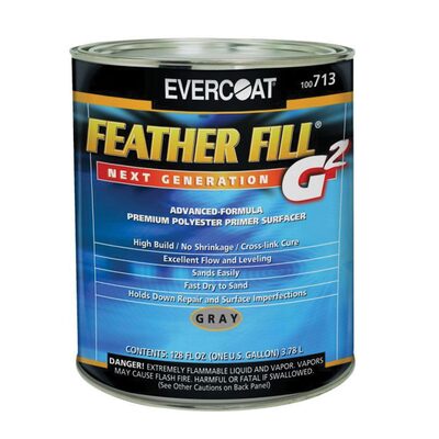 Fibre glass Evercoat FEATHER FILL G 2 100713 High-Build Polyester Primer Surfacer, 1 gal Round Can, Gray