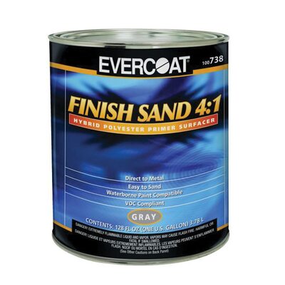 Fibre glass Evercoat 100738 Finish Sand, 1 gal Round Can, Gray, 4:1 Mixing, Use: DTM
