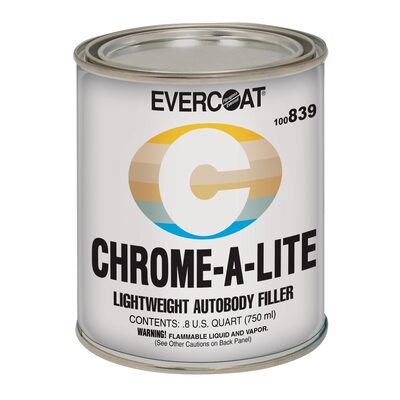 Fibre glass Evercoat CHROME-A-LITE 100839 Professional Lightweight Body Filler, 750 mL Can, Yellow, Liquid