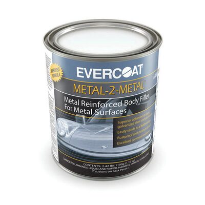 Fibre glass Evercoat METAL-2-METAL 100889 Aluminum Filled Body Repair Filler, 1 qt Can, Metallic Grey, Paste