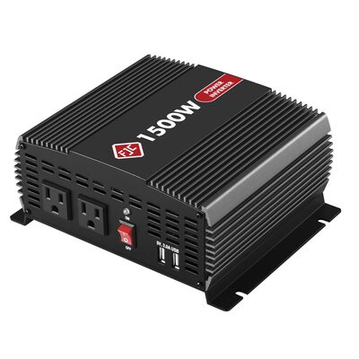 FJC 1500 Watt High Efficiency DC to AC Power Inverter with Dual Outlets and Dual USB Ports