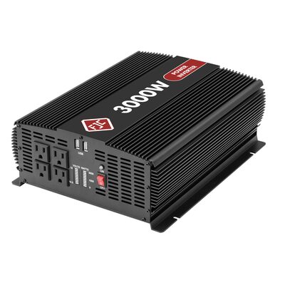 FJC 3000 Watt High Efficiency DC to AC Power Inverter with Four Outlets and Dual USB Ports