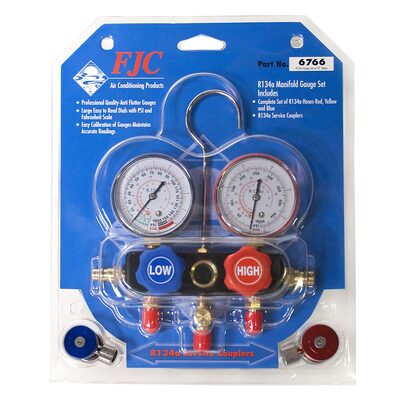 FJC R134a Aluminum Block Manifold Gague Set