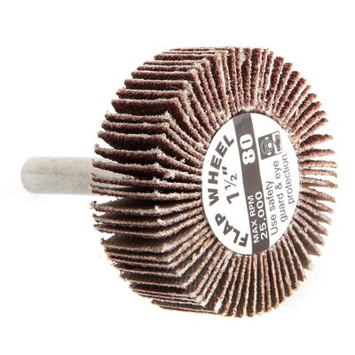 Forney Industries Forney 60188 Flap Wheel, Shank Mounted, 1-1/2 in x 1/2 in, Grit: 80