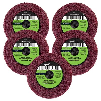 Forney Industries Quick Change Surface Prep Pad, Medium Grit, 2 in (5-Pack of Forney 71909)