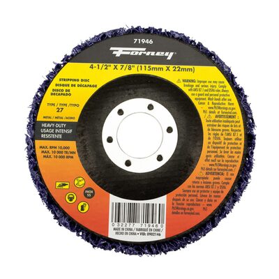 Forney Industries Strip and Finish Disc, Heavy-Duty, 4-1/2 in x 7/8 in Type 27
