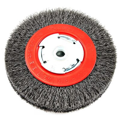Forney Industries Wire Wheel, Crimped, 6 in x .014 in x 1/2 in - 5/8 in Arbor