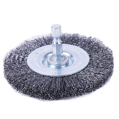 Forney Industries Wire Wheel Crimped, 3 in x .008 in x 1/4 in Hex Shank