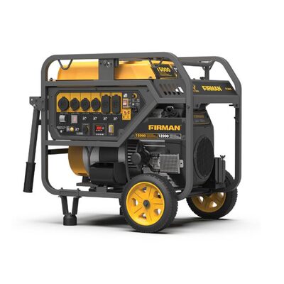 Firman Generator, 12000W/15000W, Gas, Electric Start, 120/240V, CO