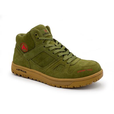 AIRWALK MONGO Mid - Men's Mid Top Shoe - CT|EH|SR - Olive/Gum - Size: 11.5 - D - (Regular)